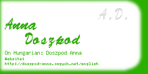 anna doszpod business card